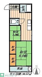 安藤ビル 2DKの間取図画像