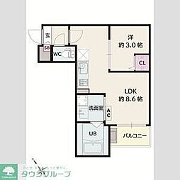Jack koyo1 1LDKの間取図画像