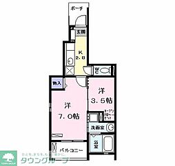 レッド・リーブス7 2Kの間取図画像