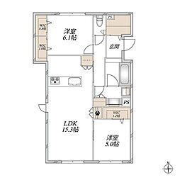 MAISON VEIL VILLA 2LDKの間取図画像