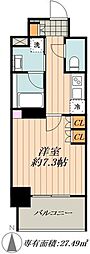 TENAS亀島 1Kの間取図画像