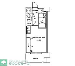 エスポアール泉 ワンルームの間取図画像
