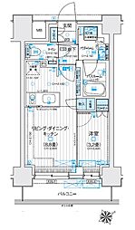 デュオステージ海老名II 1LDKの間取図画像