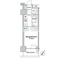 ＭＦＰＲコート武蔵小山 7階1Kの間取り