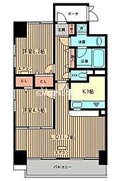 シェソワ恵比寿 8階2LDKの間取り