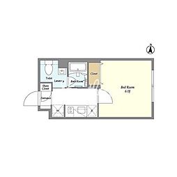 ガーデンレジデンス恵比寿 1階1Kの間取り