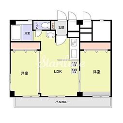 広尾ハイツ 1LDKの間取図画像