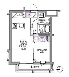 イプセ白金台 402 4階1LDKの間取り