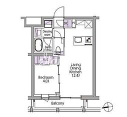 イプセ白金台 502 5階1LDKの間取り