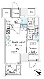 渋谷区東3丁目マンション 1LDKの間取図画像