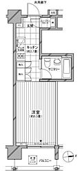 カスタリア麻布十番七面坂 ワンルームの間取図画像