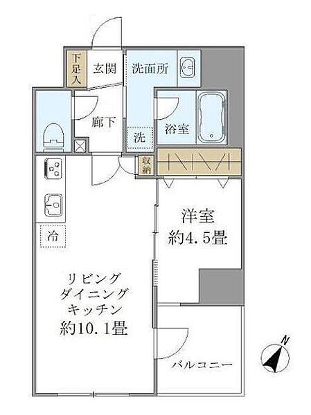 パインステージ白金高輪 503｜東京都港区高輪１丁目(賃貸マンション1LDK・5階・37.44㎡)の写真 その2