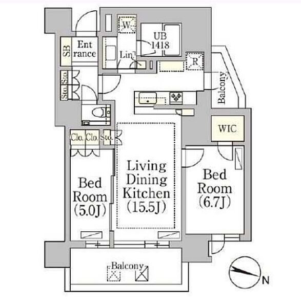 プライムガーデン西麻布 204｜東京都港区西麻布２丁目(賃貸マンション2LDK・2階・67.26㎡)の写真 その2