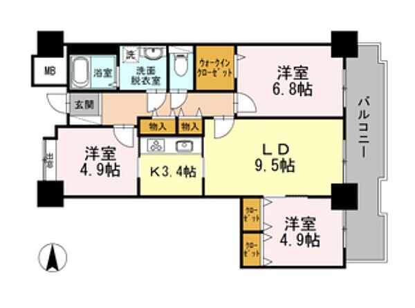 品川シーサイドビュータワーI 804｜東京都品川区東品川４丁目(賃貸マンション3LDK・8階・73.26㎡)の写真 その2