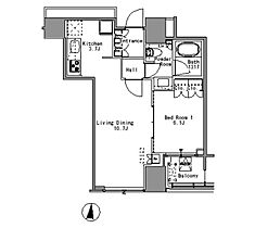 ホワイトタワー浜松町 608 ｜ 東京都港区浜松町１丁目13-2（賃貸マンション1LDK・6階・43.94㎡） その2