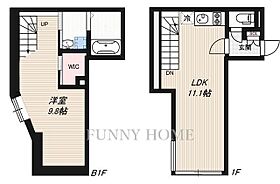 東京都目黒区中目黒1丁目（賃貸マンション1LDK・1階・54.89㎡） その2