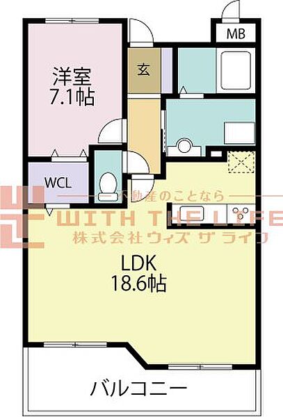 フェスティオ久留米パークアベニュー ｜福岡県久留米市東櫛原町(賃貸マンション1LDK・5階・55.60㎡)の写真 その2