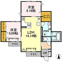 D s上津（ディーズカミツ） 103号 ｜ 福岡県久留米市上津町1151-6（賃貸アパート2LDK・1階・65.54㎡） その2