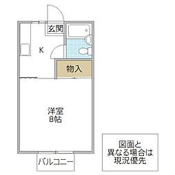 大津ハイツ 1Kの間取図画像