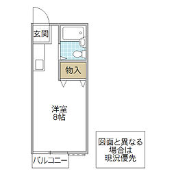 アリス水戸第3 ワンルームの間取図画像