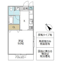 フォーライフ文京 1Kの間取図画像