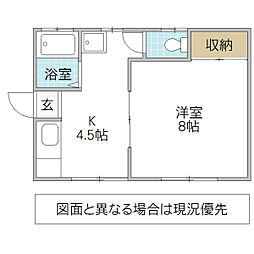 フォーライフヒロキ 1Kの間取図画像