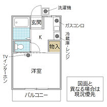 バンビーズ B棟 102号室 ｜ 茨城県水戸市文京（賃貸アパート1K・1階・18.40㎡） その2