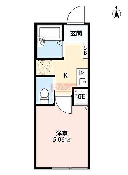 クレストール ＮＢ 105｜東京都中野区沼袋２丁目(賃貸アパート1K・1階・17.52㎡)の写真 その2