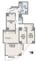 ザ・ガーデンタワーズサンセットタワー 3LDKの間取図画像
