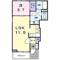 トムトック III 101号室 ｜ 茨城県石岡市石岡（賃貸アパート1LDK・1階・37.13㎡） その2