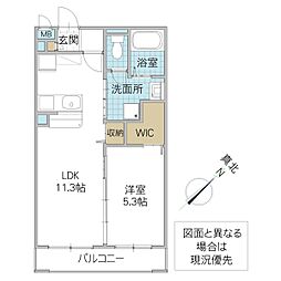 カーサ桜土浦 205号室 2階1LDKの間取り