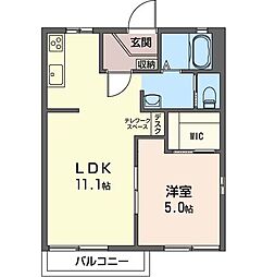 ドミールA 1LDKの間取図画像