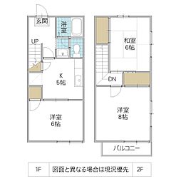 クレール谷本 E棟 3DKの間取り