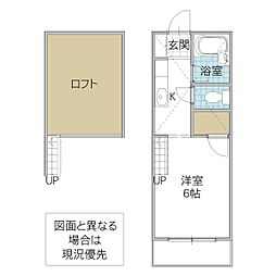 クレアハウス 1Kの間取図画像
