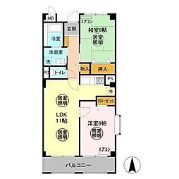 ル・モンテストS 2LDKの間取図画像