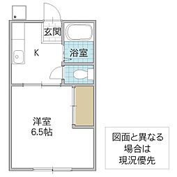 メモリー北柏 1Kの間取図画像