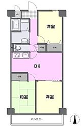 エンゼルハイム江北 3DKの間取図画像