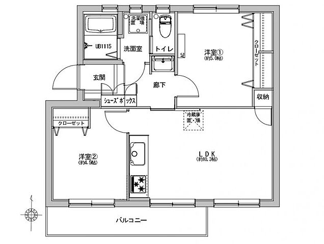 間取り 高幡台住宅 18号棟 2階/-