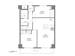 中銀三鷹マンシォン 2LDKの間取図画像