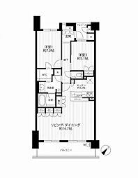 リーデンススクエアはるひ野 2LDKの間取図画像