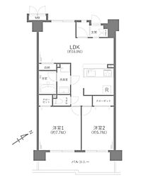 ルネ調布国領モア・クレスト 2LDKの間取図画像