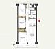 間取り：3LDK、専有面積69.60m2、南東向け