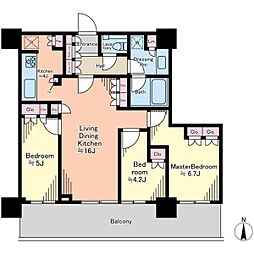 パークシティ中野ザタワーブリーズ 3LDKの間取図画像