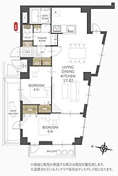 ライオンズマンション王子第5 2LDKの間取図画像