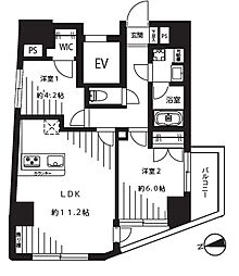 フェルクルールプレスト三ノ輪駅前 2LDKの間取図画像