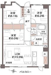 ミオカステーロ大宮 3LDKの間取図画像
