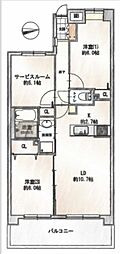 日神パレステージ北綾瀬 2SLDKの間取図画像