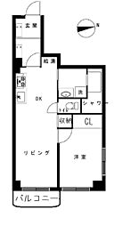 チサンマンション中島公園 1LDKの間取図画像