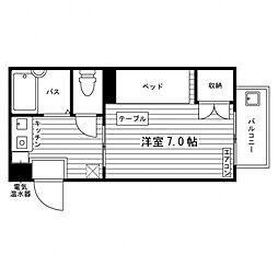 コートマゼラン 1Kの間取図画像