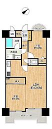 ダイアパレス保田窪 1LDKの間取図画像